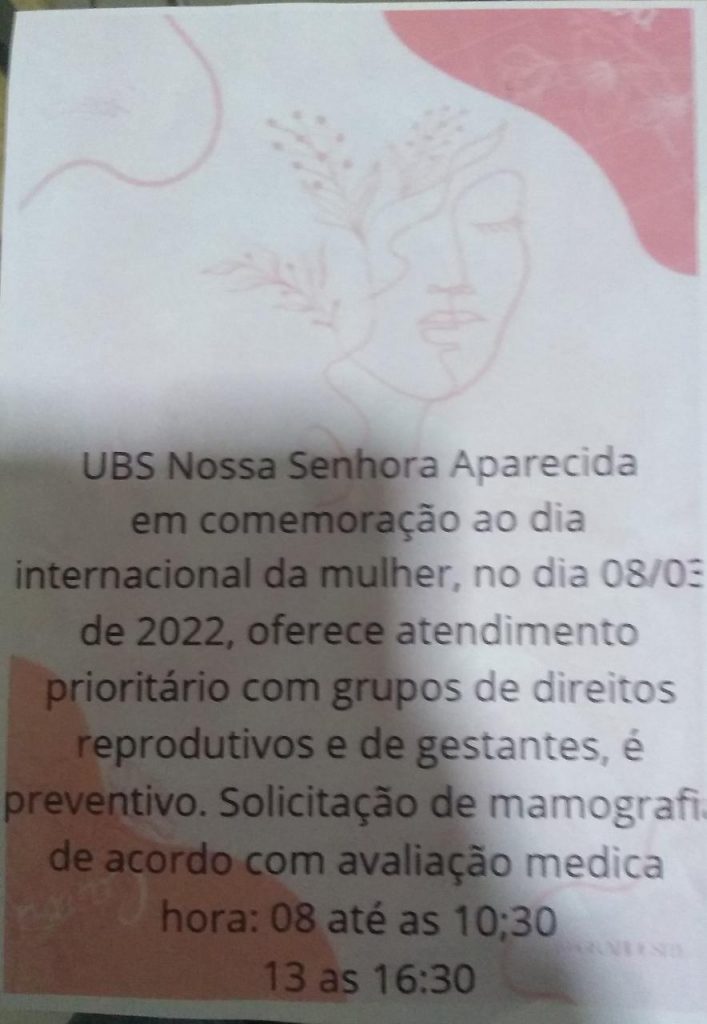 Dia da Mulher - atenbdimento especial